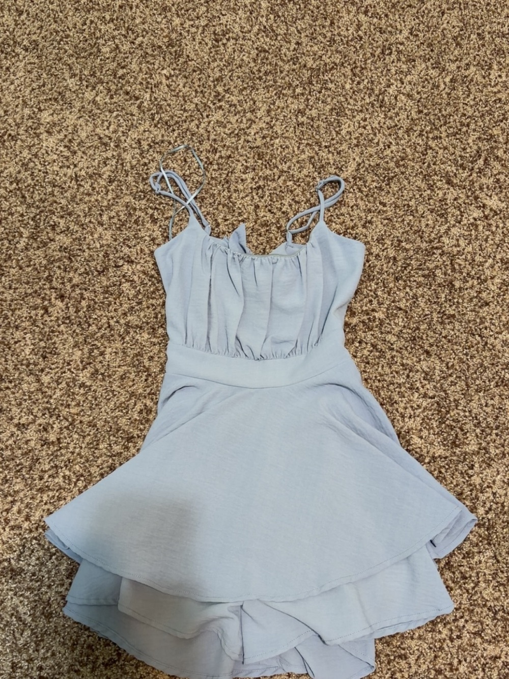 Light Blue Ruffle Tiered Romper